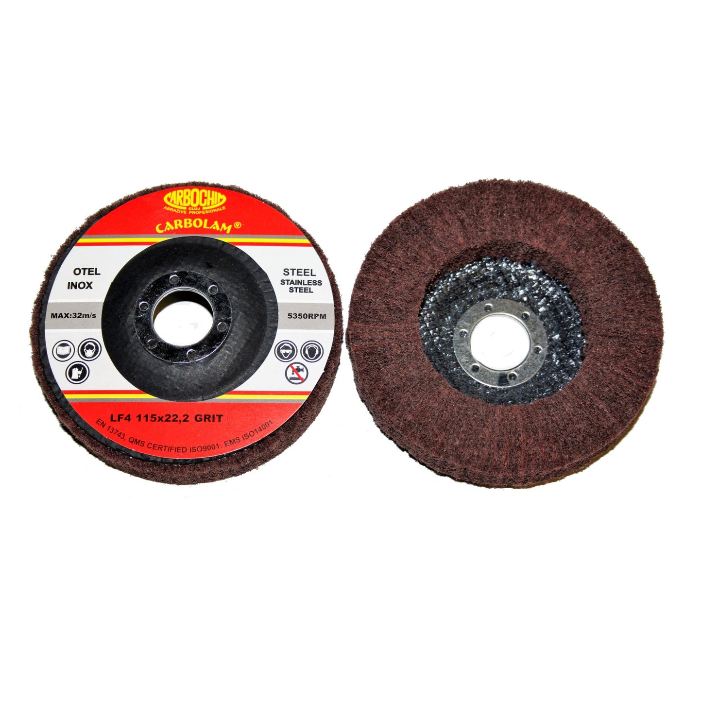 Disc lamelar frontal, pentru otel, LF4, 115 x 22.23 mm, granulatie 320