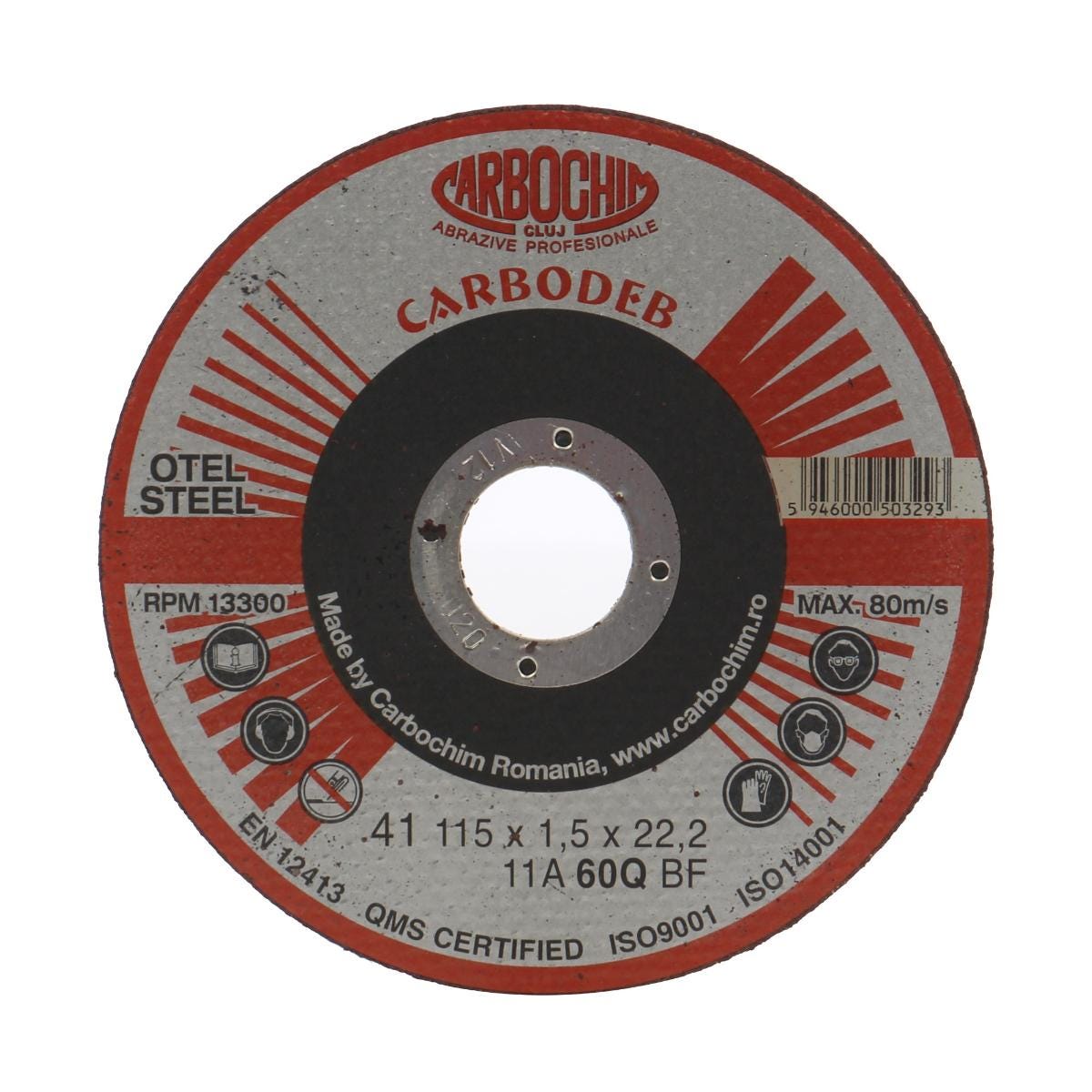 Disc debitare otel, 11ABACH1TRS, 115 x 22.2 x 1.5 mm