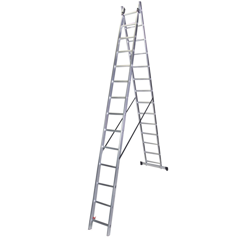 Scara dubla aluminiu BISONTE STR217 2 x 17 trepte inaltime maxima 8.9 m