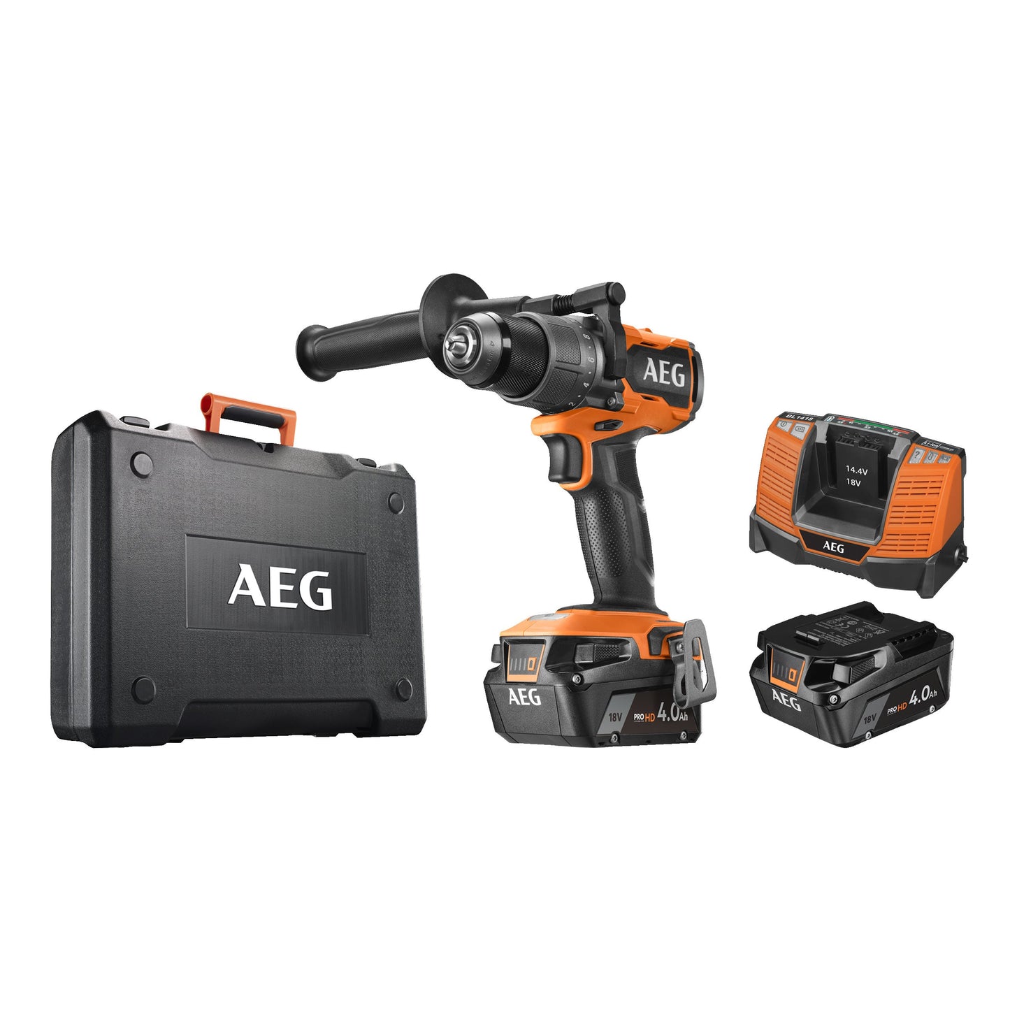 Mașină de găurit și înșurubat AEG Mașină de găurit și înșurubat 18V, motor fără perii, BS18C3BL-402C, 4935478936