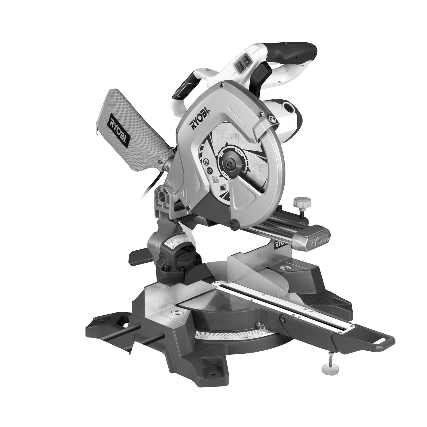 EMS254L - Mitre saw 2000W with laser, 254 mm, 24-teeth TCT blade, 2x extensions, 1 x clamp, dust bag, wrench