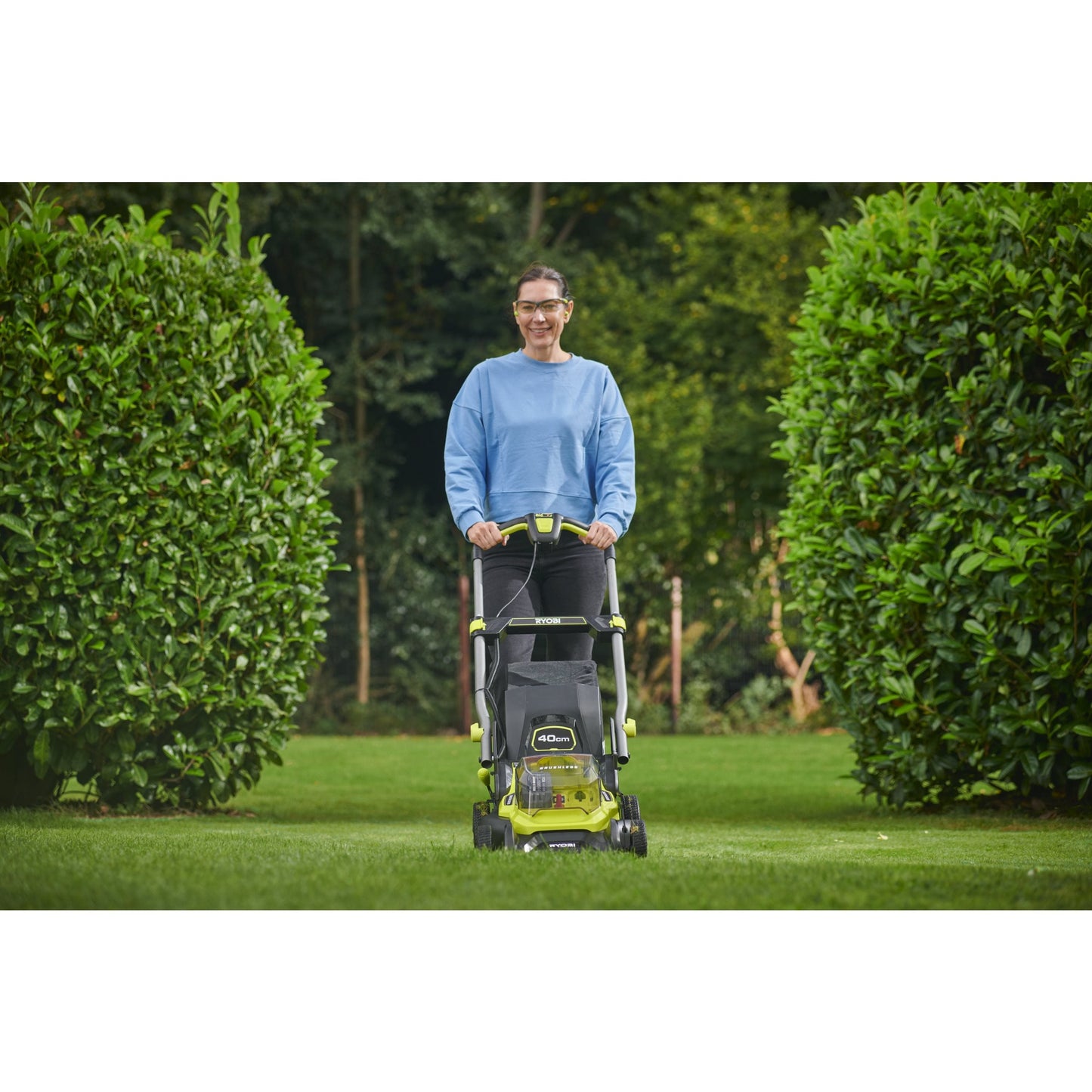 Masina de tuns gazon 18V ONE+ brushless, latime 40 cm, cu acumulator 5.0Ah - RY18LMX40C-150