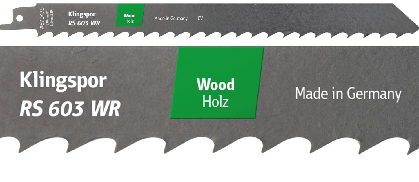 Panza fierastrau sabie, pentru lemn de esenta moale / lemn constructii, RS 603 WR, 300 x 19 mm, set 5 bucati