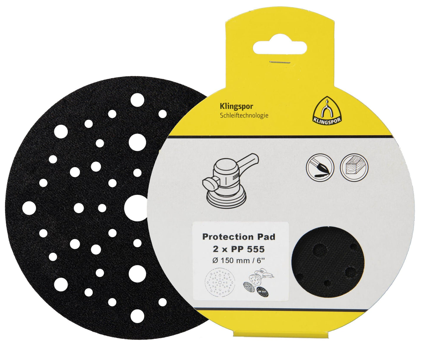 Suport pentru disc abraziv, pentru slefuitor orbital, PP 555, cu autofixare, 225 mm, set 2 bucati