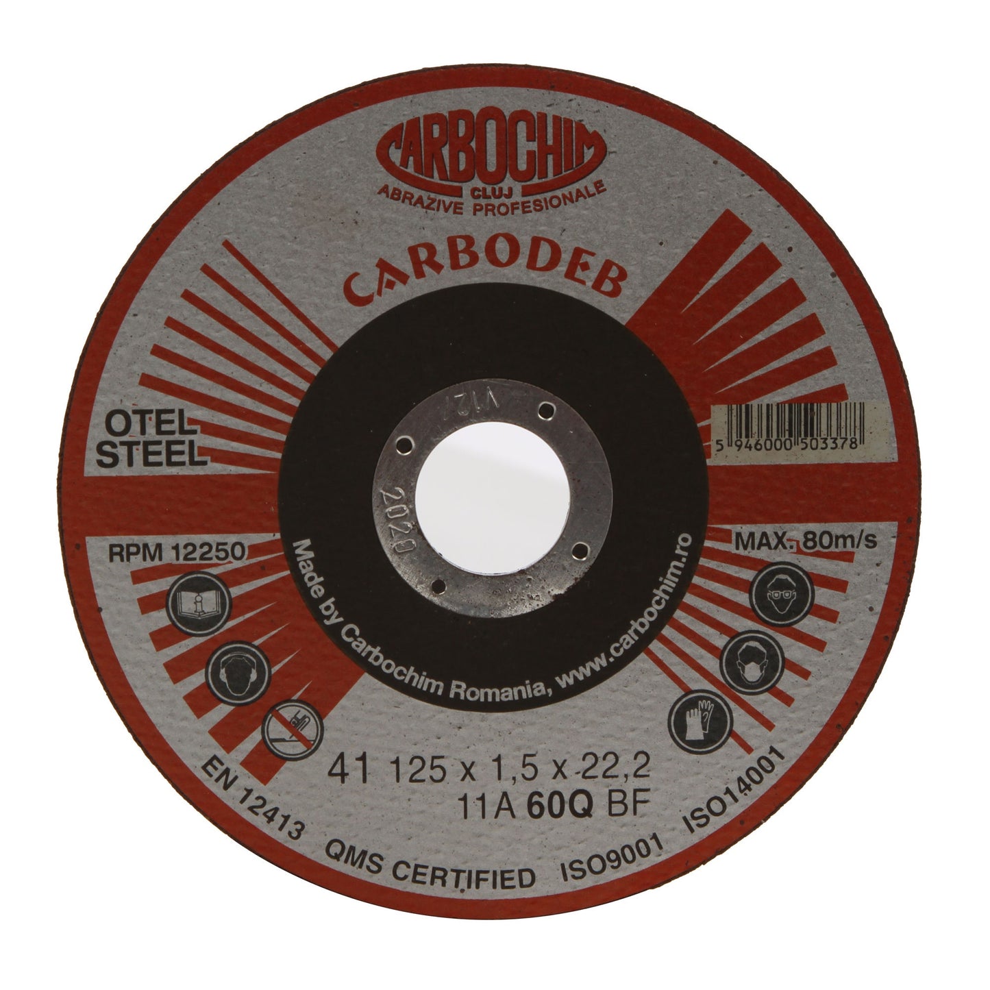 Disc debitare otel, 11ABACH1TRS, 125 x 22.2 x 1.5 mm