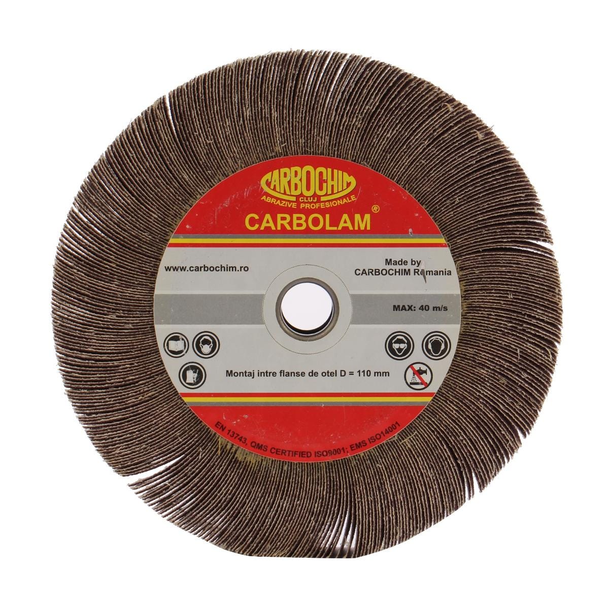 Disc lamelar, pentru slefuire lemn / metale / materiale constructii, cu tija, 200 x 30 x 20 mm, granulatie 80