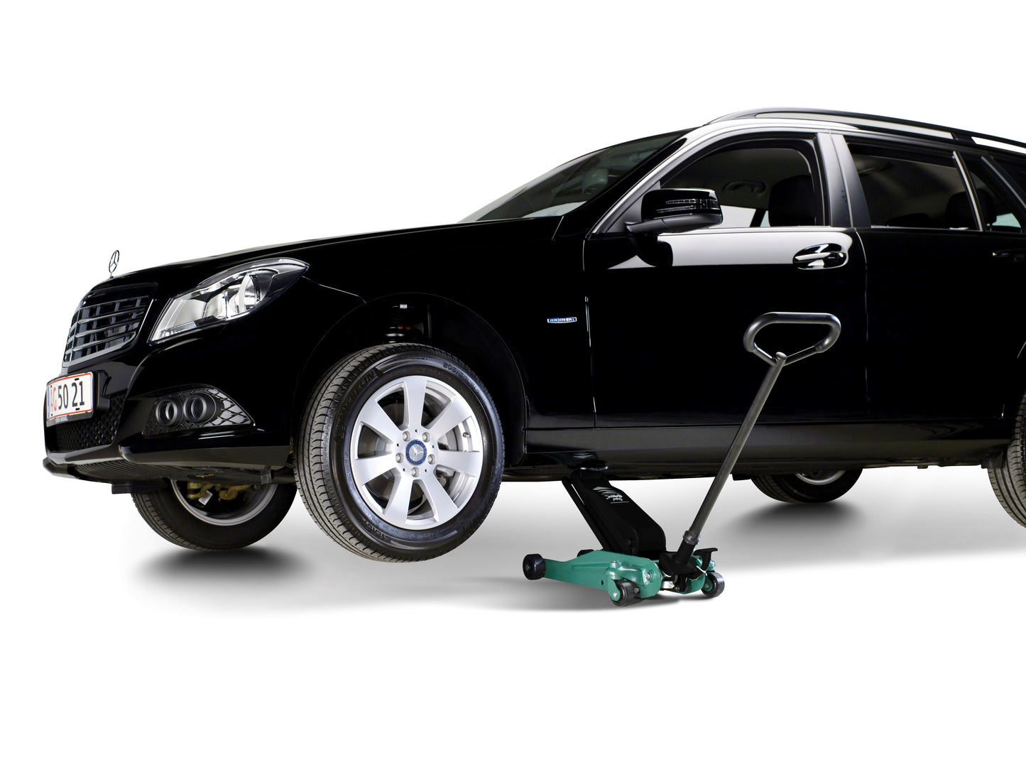 Cric hidraulic de atelier 2T, cu role din poliuretan, silentioase - 2T-C Bogie PU