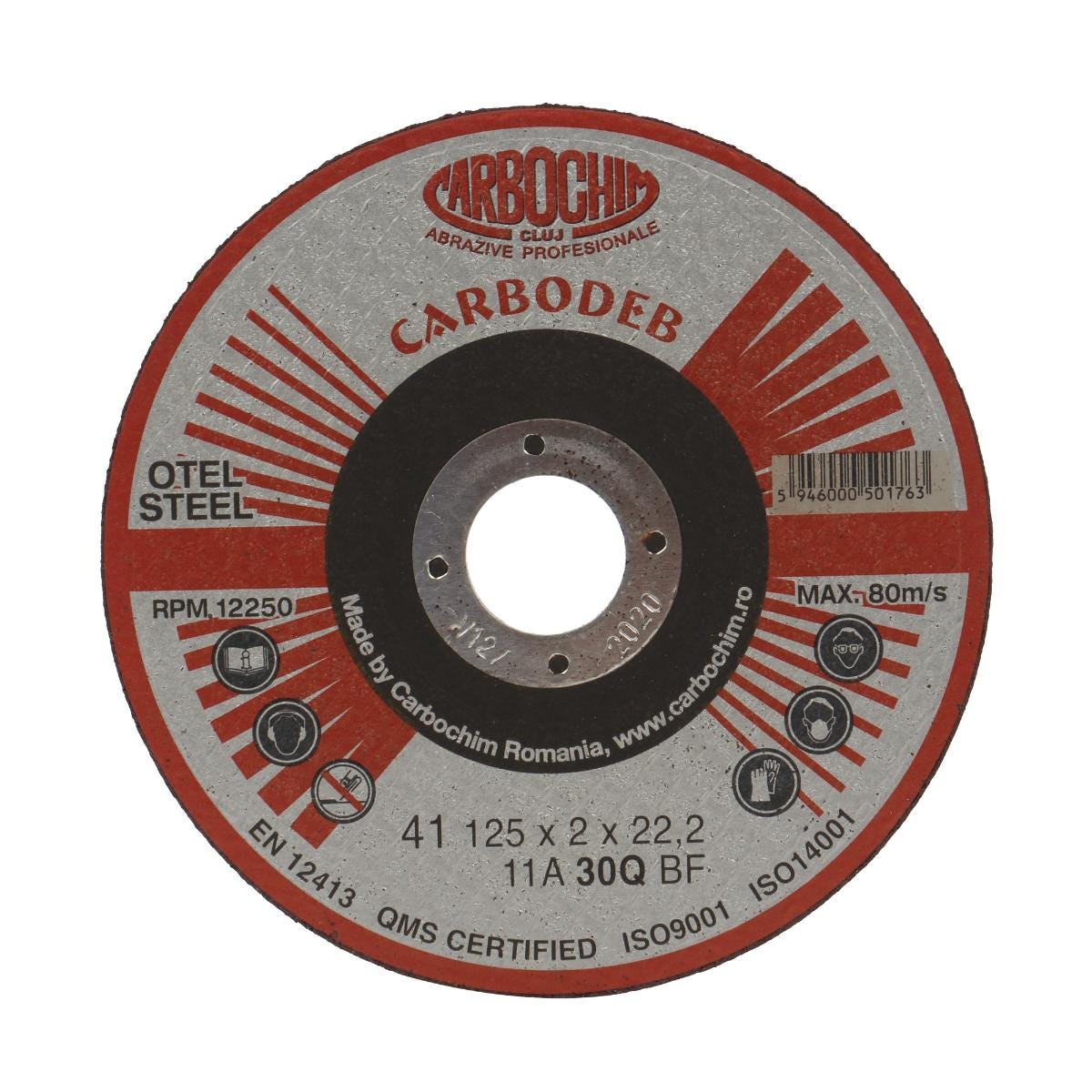 Disc debitare otel, 11ABACH1TRS, 125 x 22.2 x 2 mm