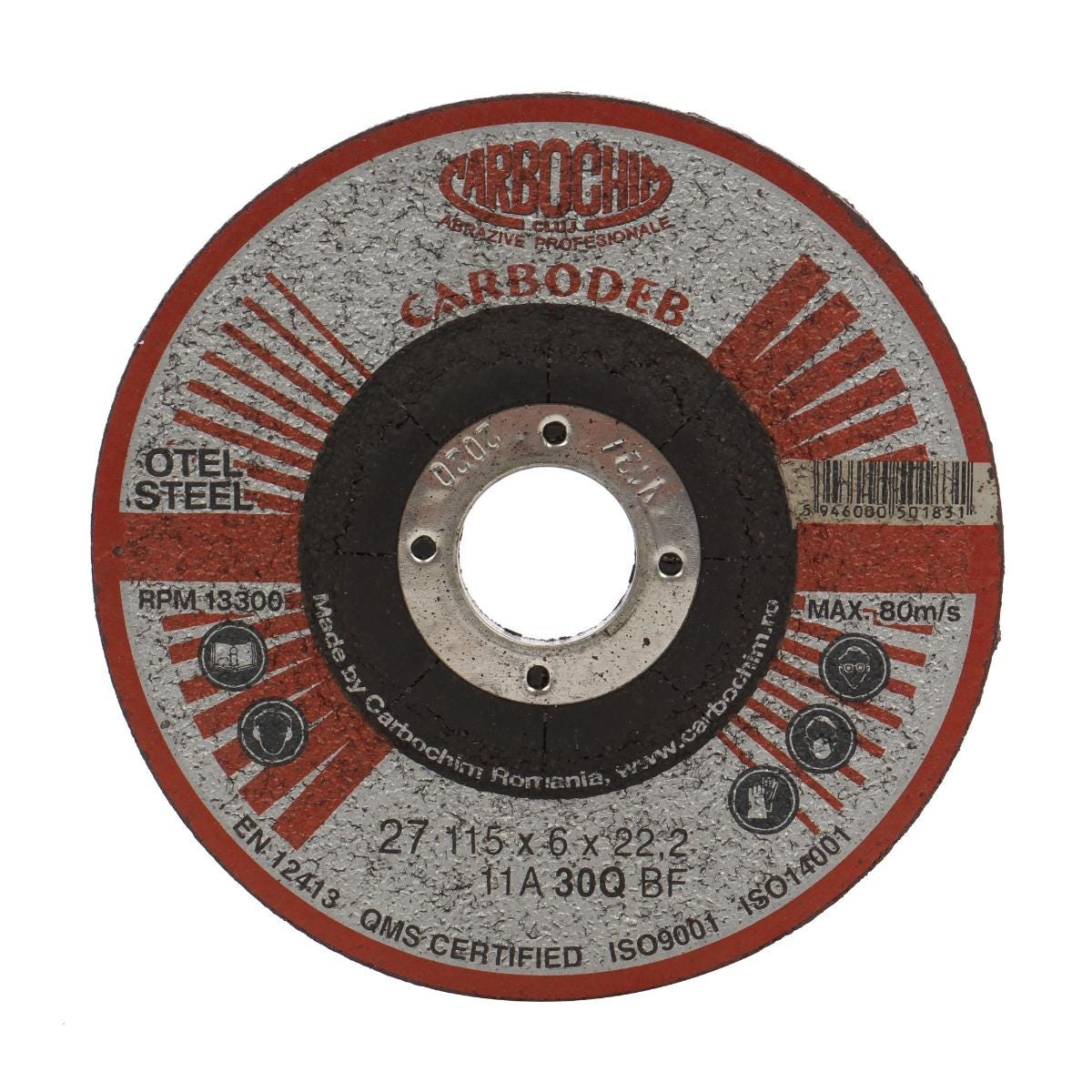 Disc polizare otel, 11ABACH27E, 115 x 22.2 x 6 mm
