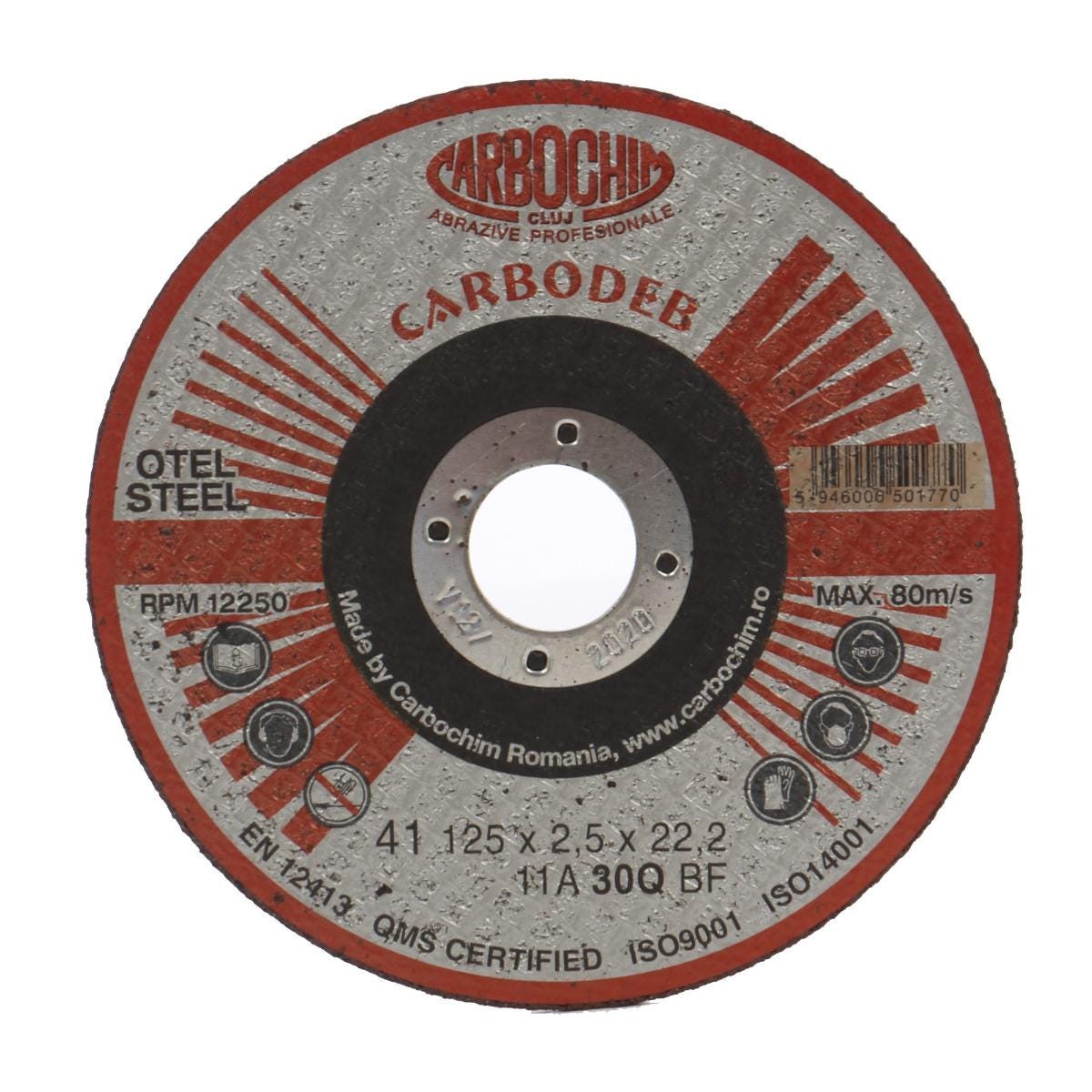 Disc debitare otel, 11ABACH1TRS, 125 x 22.2 x 2.5 mm