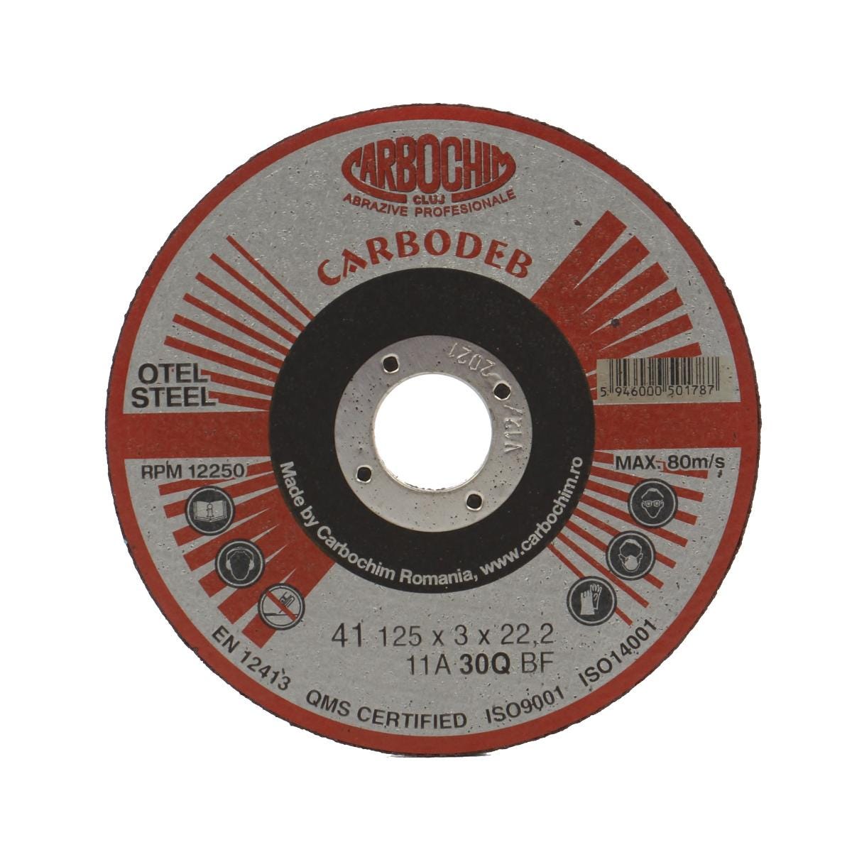 Disc debitare otel, 11ABACH1TRS, 125 x 22.2 x 3 mm