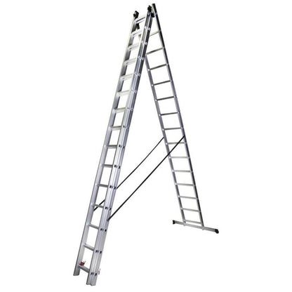 Scara tipla aluminiu BISONTE STR315 3 x 15 trepte inaltime maxima 10,9 m