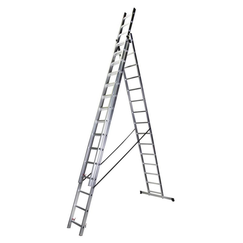 Scara tipla aluminiu BISONTE STR315 3 x 15 trepte inaltime maxima 10,9 m