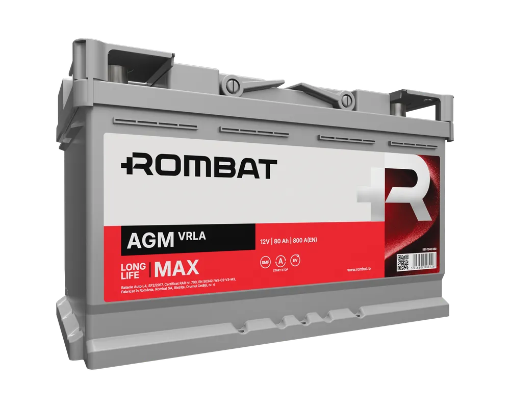 Baterie auto ROMBAT AGM 12V 80Ah 800A