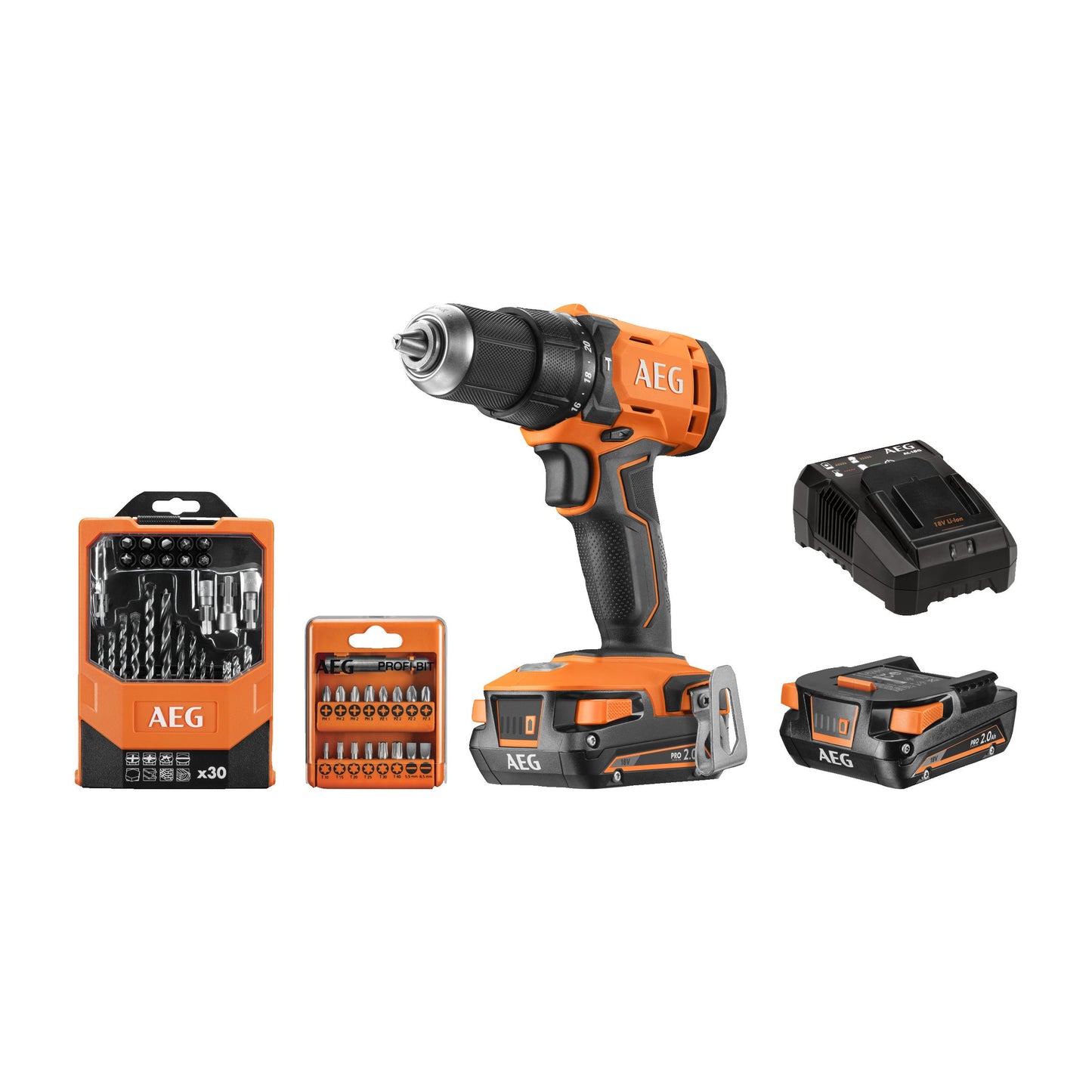 Mașină de găurit cu percuție AEG Mașină de găurit cu percuție 18V, BSB18G4-202C, 4935478631
