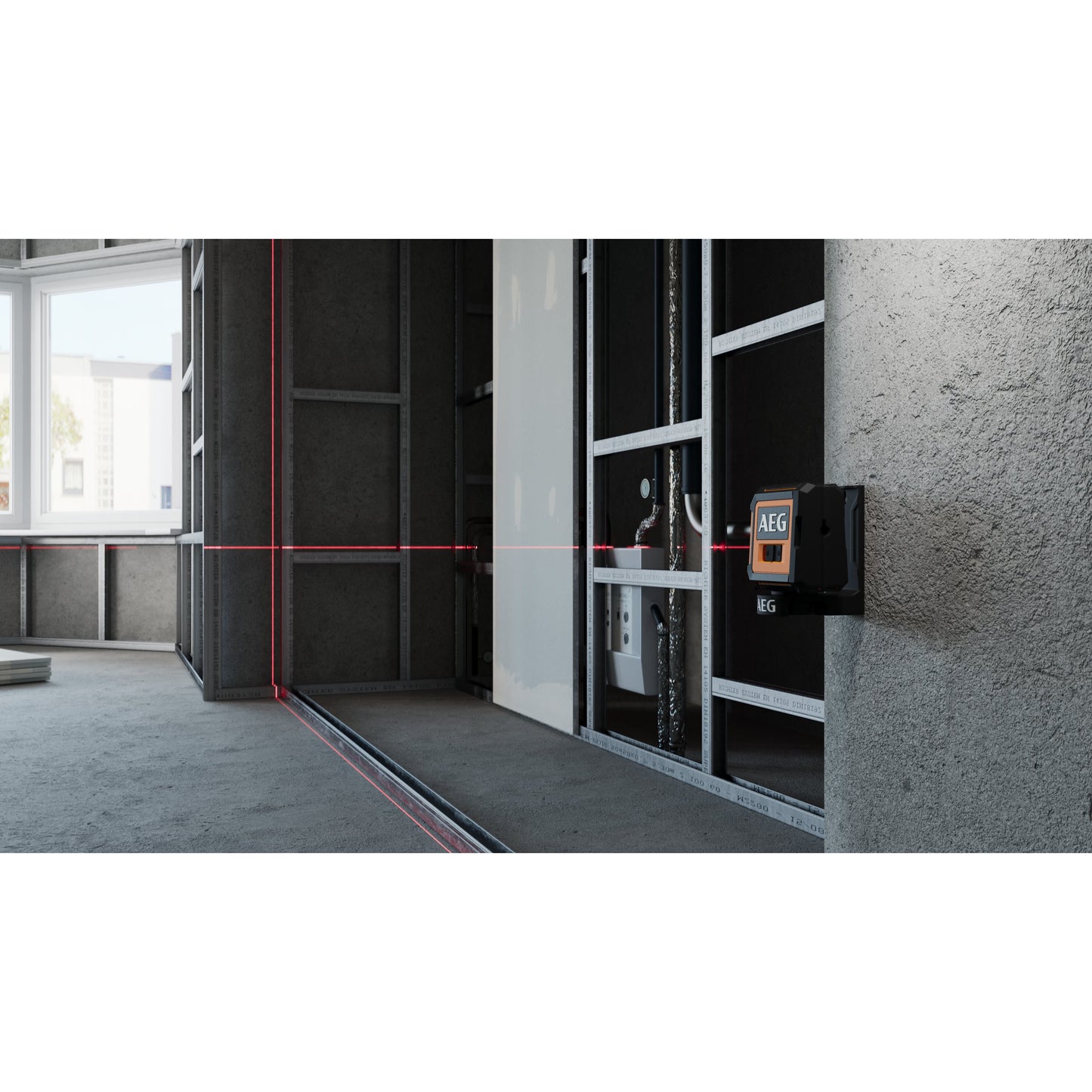 Nivelă laser AEG Nivelă Laser cu 2 linii în cruce, lumină roșie, CLR215-B, 4935472252