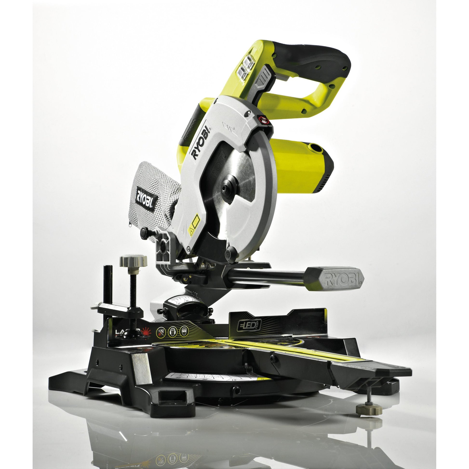 EMS216L - Mitre saw 1500W with laser, 216 mm, blade, 2x extensions, 1 x clamp, dust bag, wrench