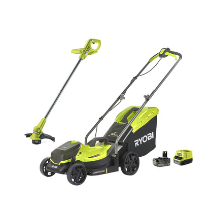 Set masina de tuns gazon 33 cm si trimmer 18V ONE+, cu acumulator 4.0Ah - OLM1833LT23A-140
