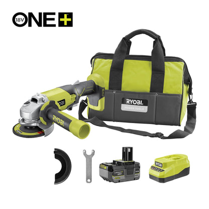 Polizor unghiular 18V ONE+, cu acumulator 4.0Ah - R18AG-140S