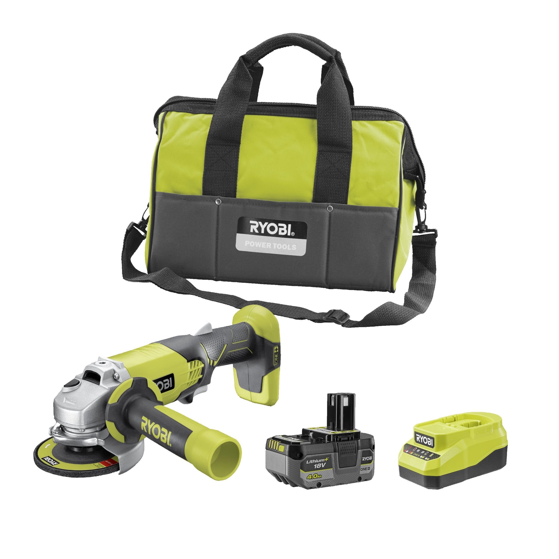 Polizor unghiular 18V ONE+, cu acumulator 4.0Ah - R18AG-140S