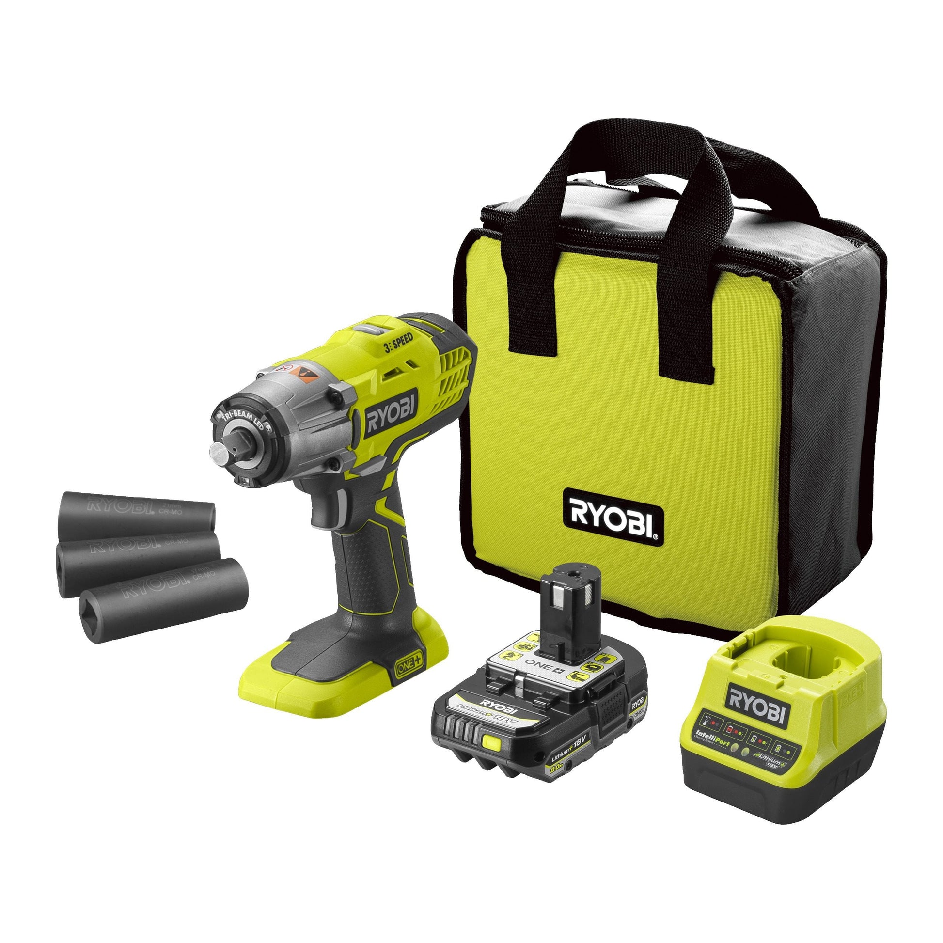 Cheie de impact 18V ONE+, 3 viteze, cu acumulator 2.0Ah - R18IW3-120S