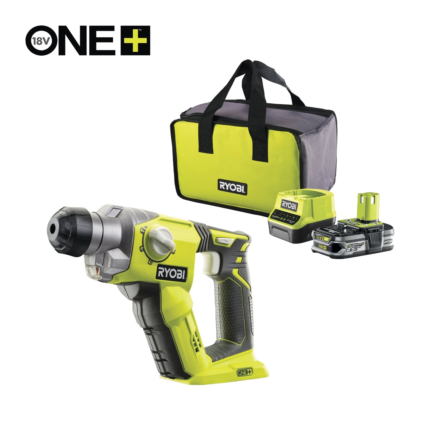 Ciocan rotopercutor SDS+ 18V ONE+, cu acumulator 2.5Ah - R18SDS-125S