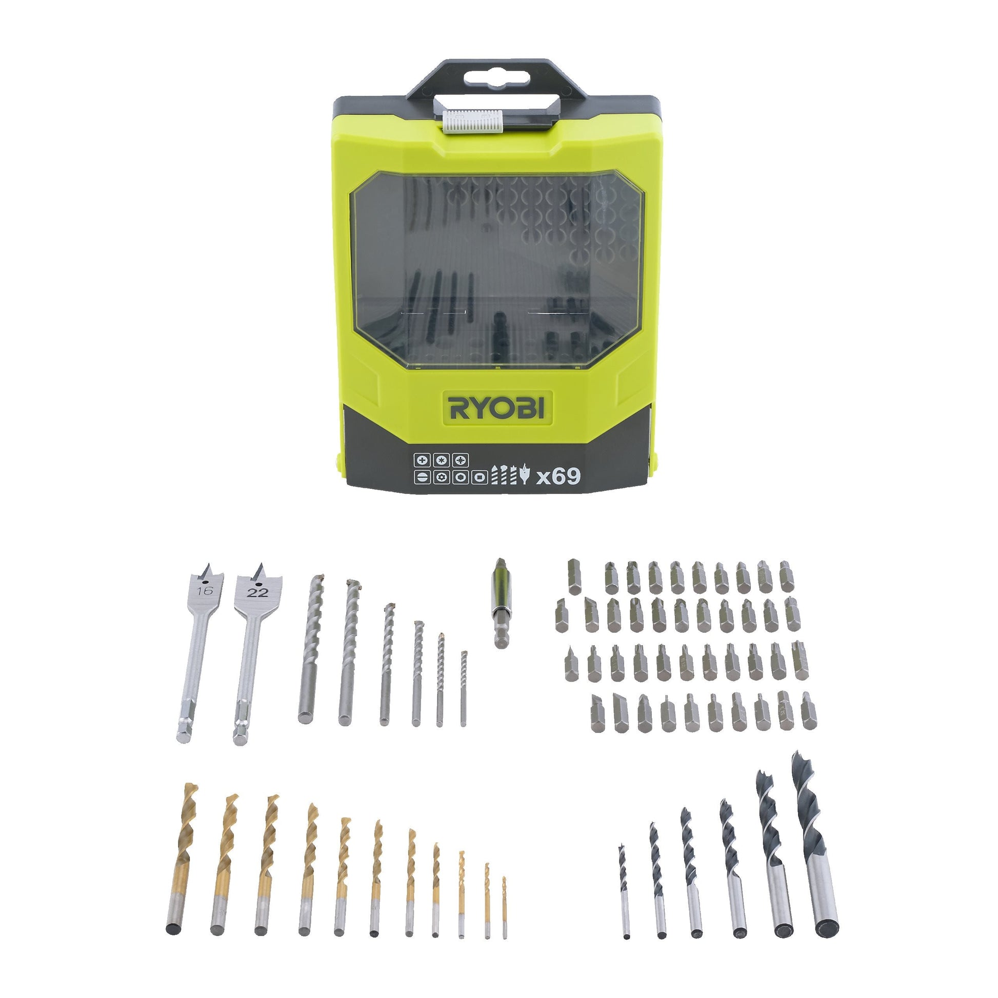 Set mixt 69 bucati biti si burghie - RAK69MIX