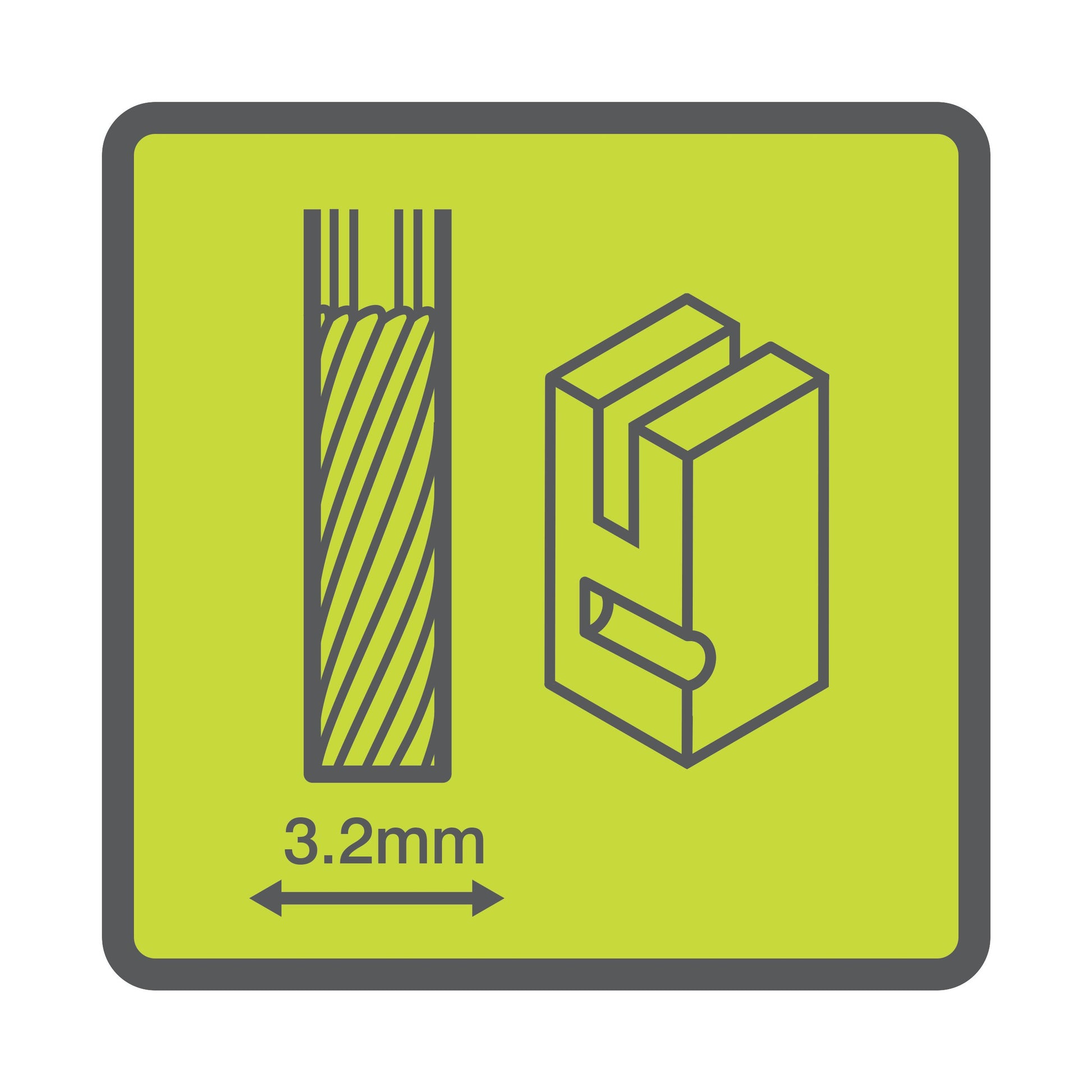 Accesoriu dreptunghiular din carbura de 3,2 mm - RAR107