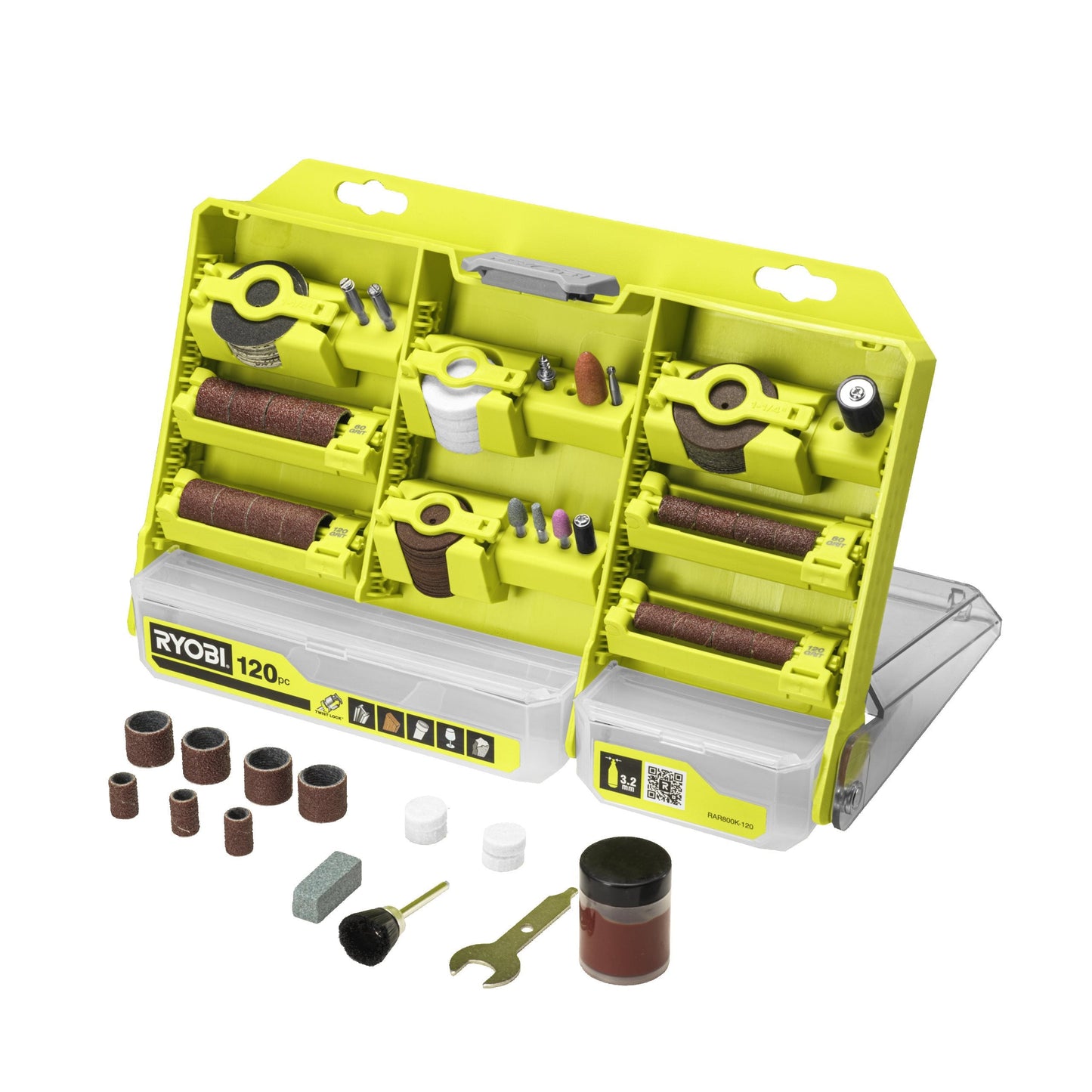 Set de accesorii rotative universale standard de 120 de piese - RAR800K-120