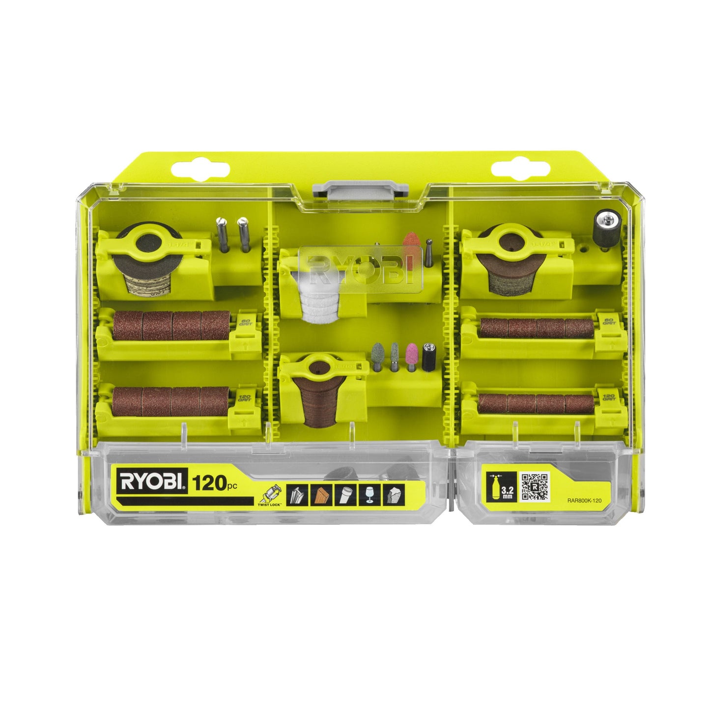 Set de accesorii rotative universale standard de 120 de piese - RAR800K-120