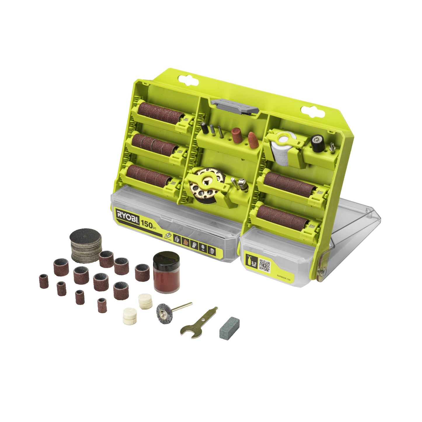 Set de accesorii multifunctionale de 150 de piese cu blocare prin rasucire - RAR800K-150