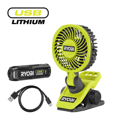 Ventilator USB Lithium 4V cu clema, cu acumulator 2.0Ah - RCF-120G
