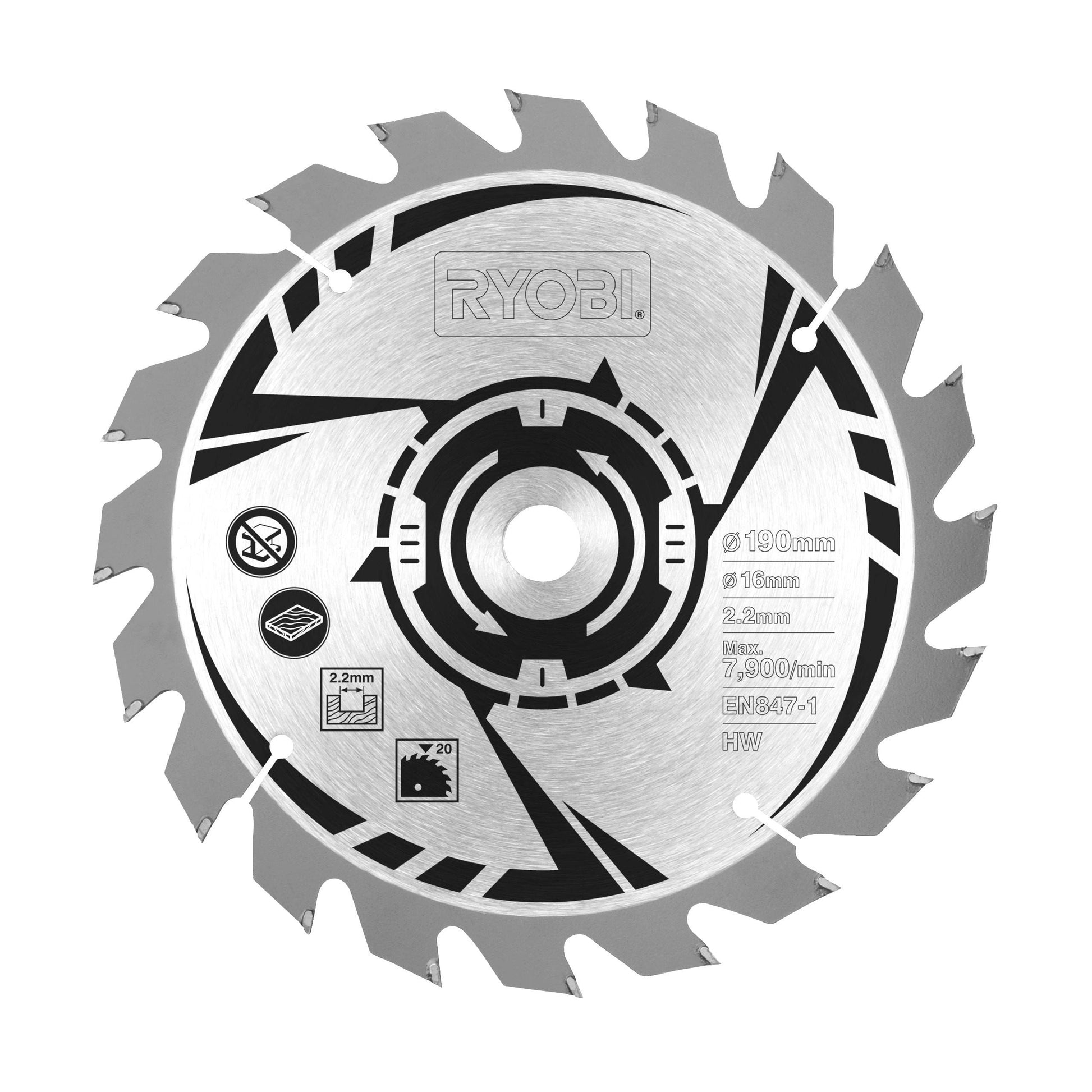 RCS1400-G - Circular saw 1400W, disc 190 x 16 mm, depth of cut up to 66 mm, 1 x 20-tooth TCT blade, key, carton