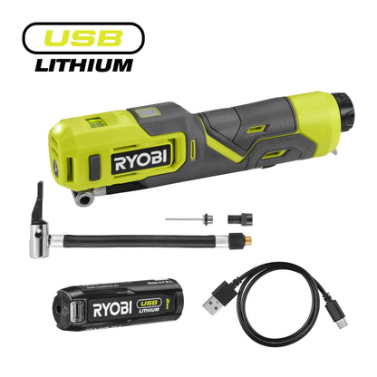 Pompa de umflare USB Lithium 4V, cu acumulator 2.0Ah - RI4-120G
