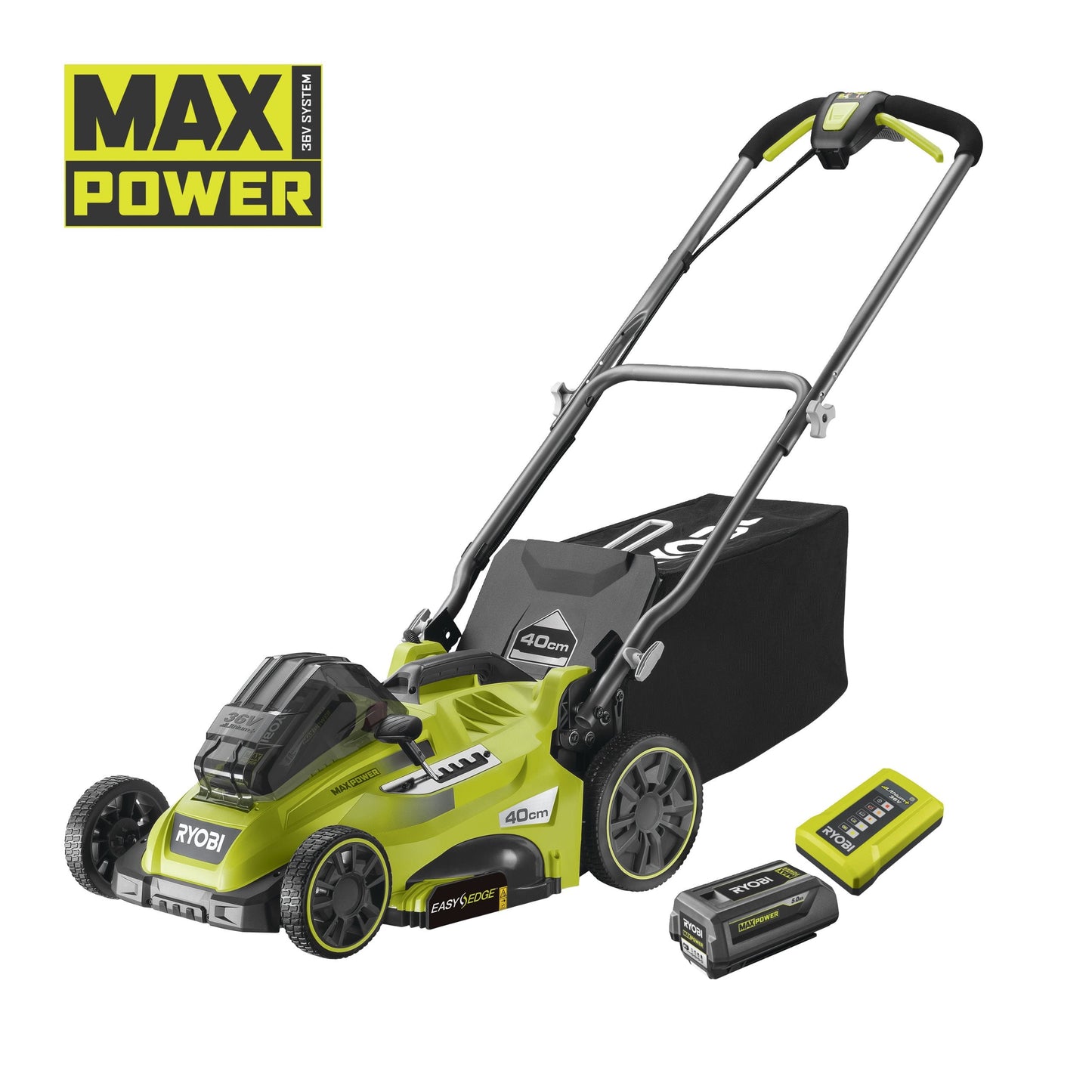 Masina electrica de tuns iarba fara cablu 36V de 40cm, cu acumulator 5.0Ah cu functie Power Assist - RLM36X41H50PG