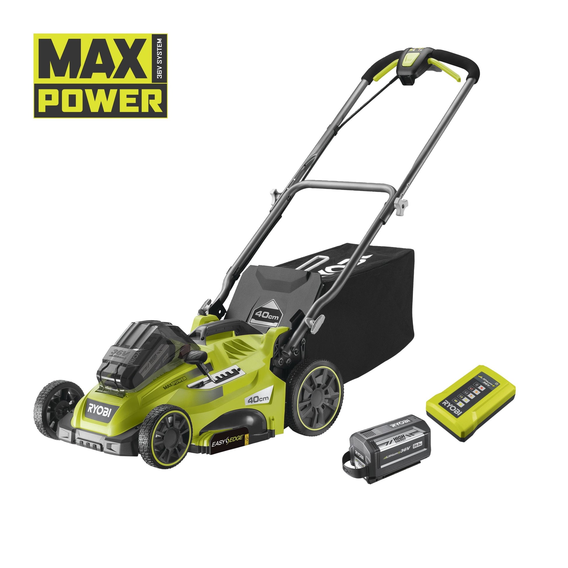 Masina electrica de tuns iarba fara cablu 36V de 40cm, cu acumulator 6.0Ah cu functie Power Assist - RLM36X41H60PG