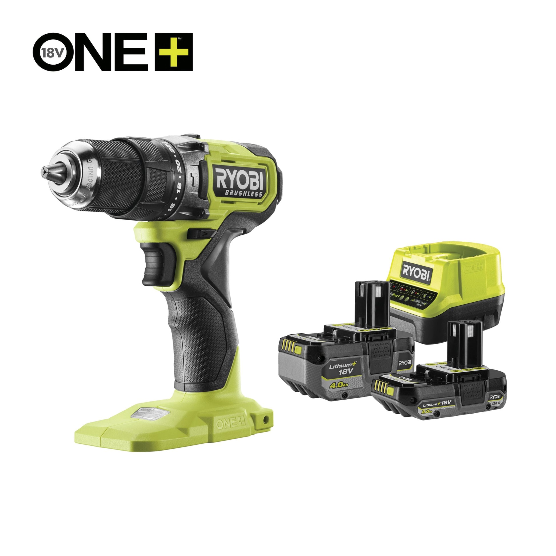 Masina de gaurit cu percutie 18V ONE+ fara perii si fara cablu (4,0Ah, 2,0Ah) - RPD18BL1-2C42S