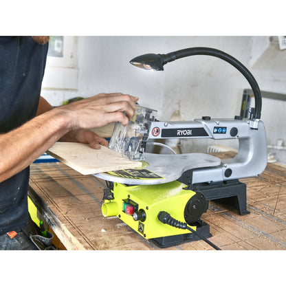 RSW1240G - 125W Scroll Saw, Max. cutting depth 52 mm, 405mm cutting capacity, variable speed, dust blower, tool-free blade calmap, angle capacity 0-45