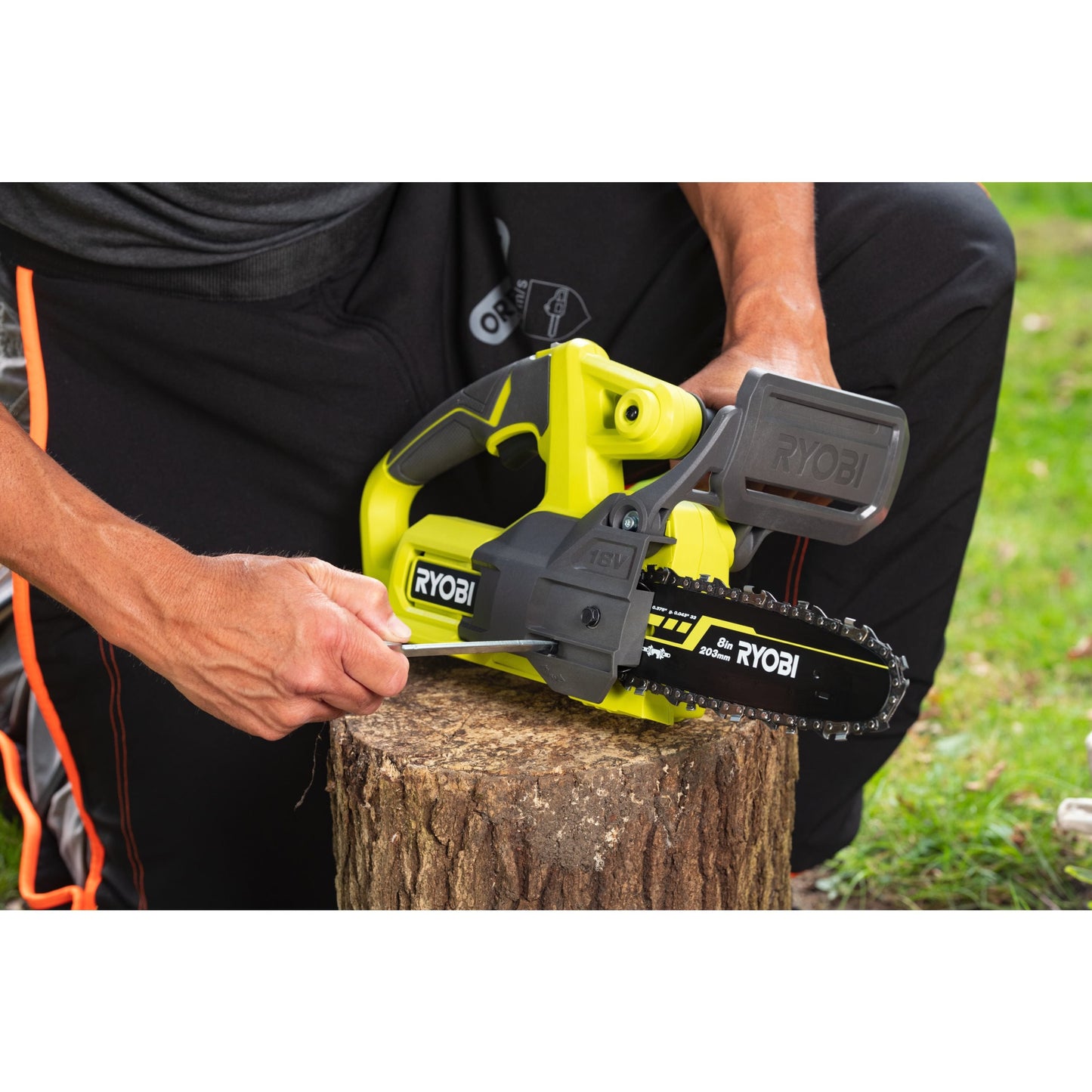 Fierastrau cu lant 18V ONE+, lama 20 cm, cu acumulator 2.5Ah - RY18CS20A-125
