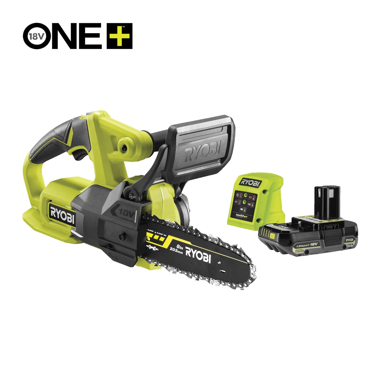 Fierastrau cu lant 18V ONE+, lama 20 cm, cu acumulator 2.5Ah - RY18CS20A-125