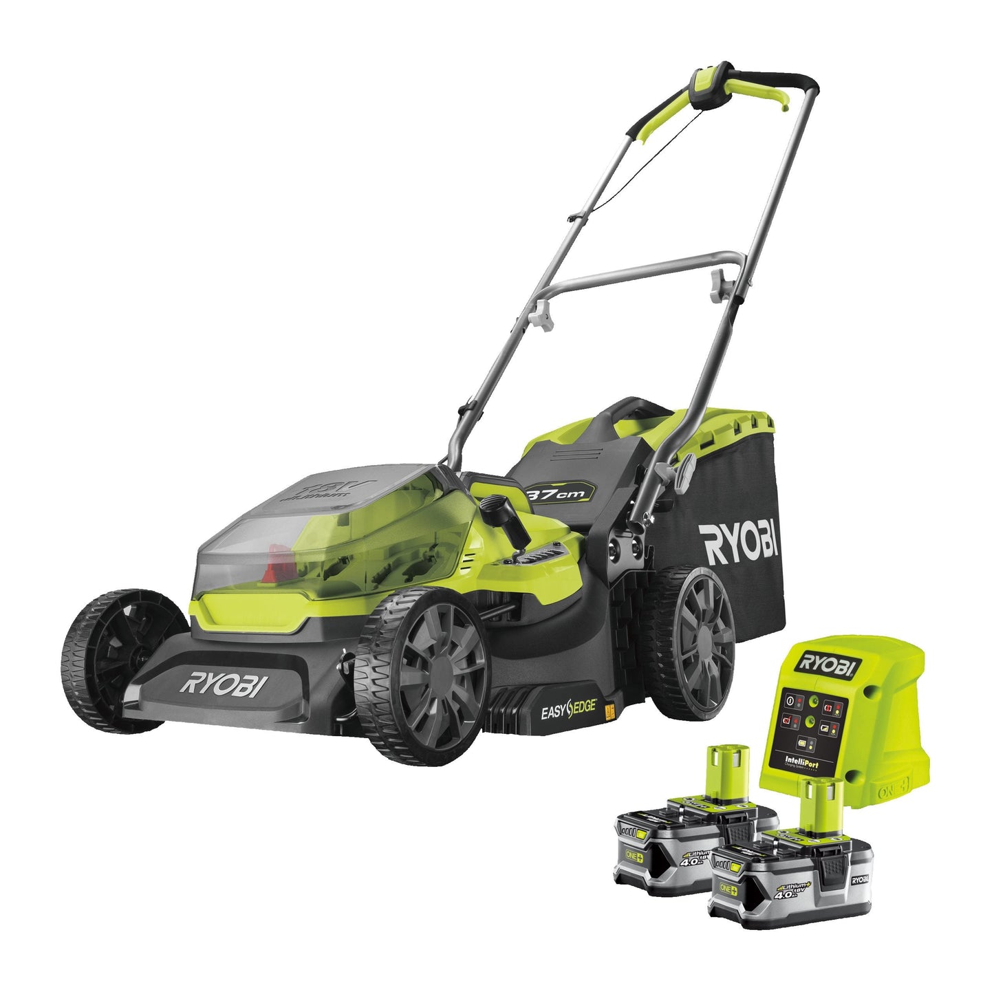 Masina de tuns gazonul 18V ONE+, punte 37cm, cu 2 acumulatori de 4.0Ah - RY18LM37A-240
