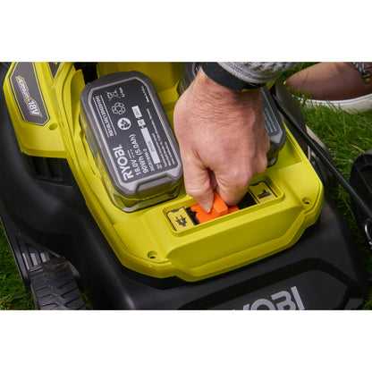 Masina de tuns gazonul 18V ONE+, Hybrid, punte 37cm, cu 2 acumulatori de 5.0Ah - RY18LMH37A-250