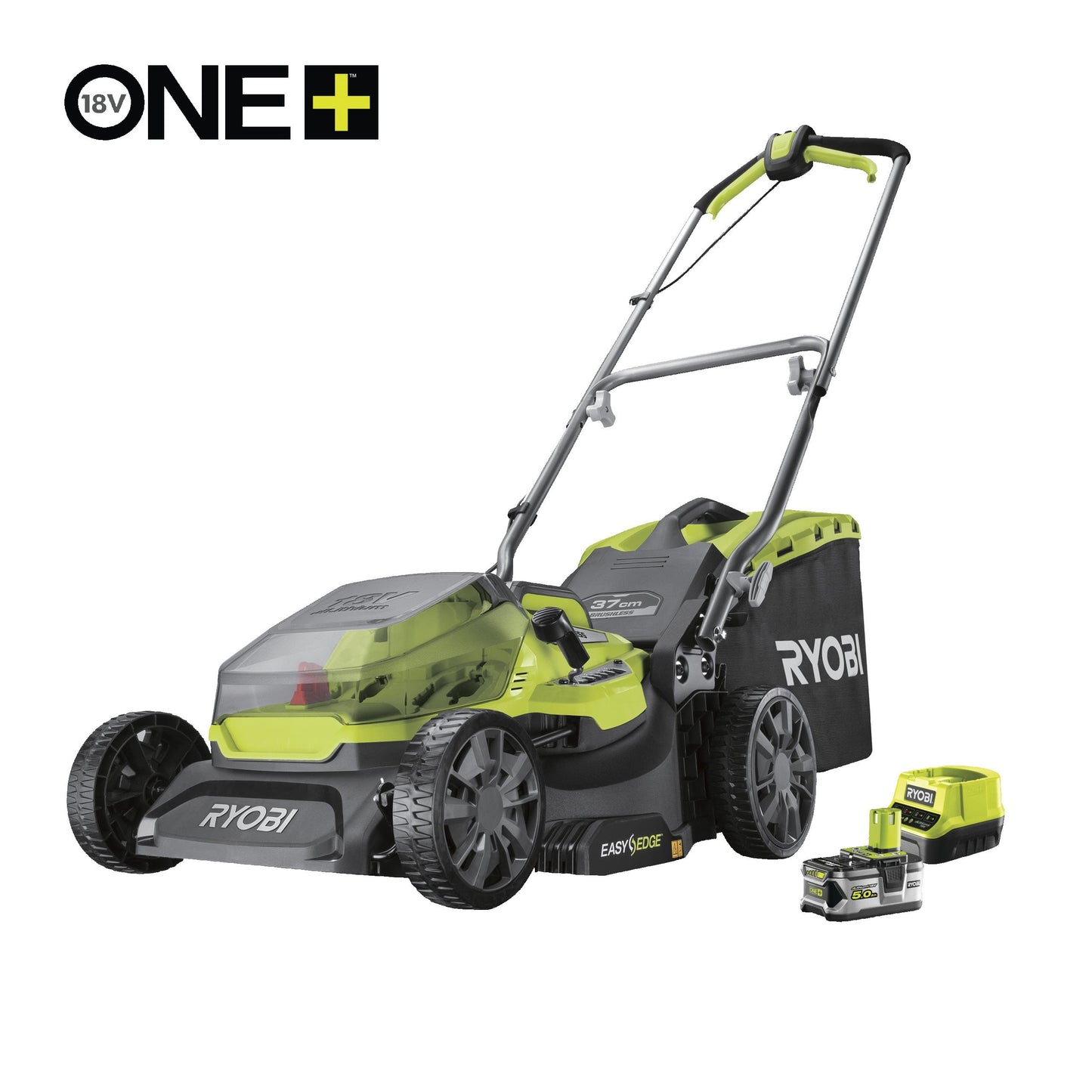 Masina de tuns gazonul 18V ONE+, motor fara perii, punte 37cm, cu acumulator 5.0Ah - RY18LMX37A-150