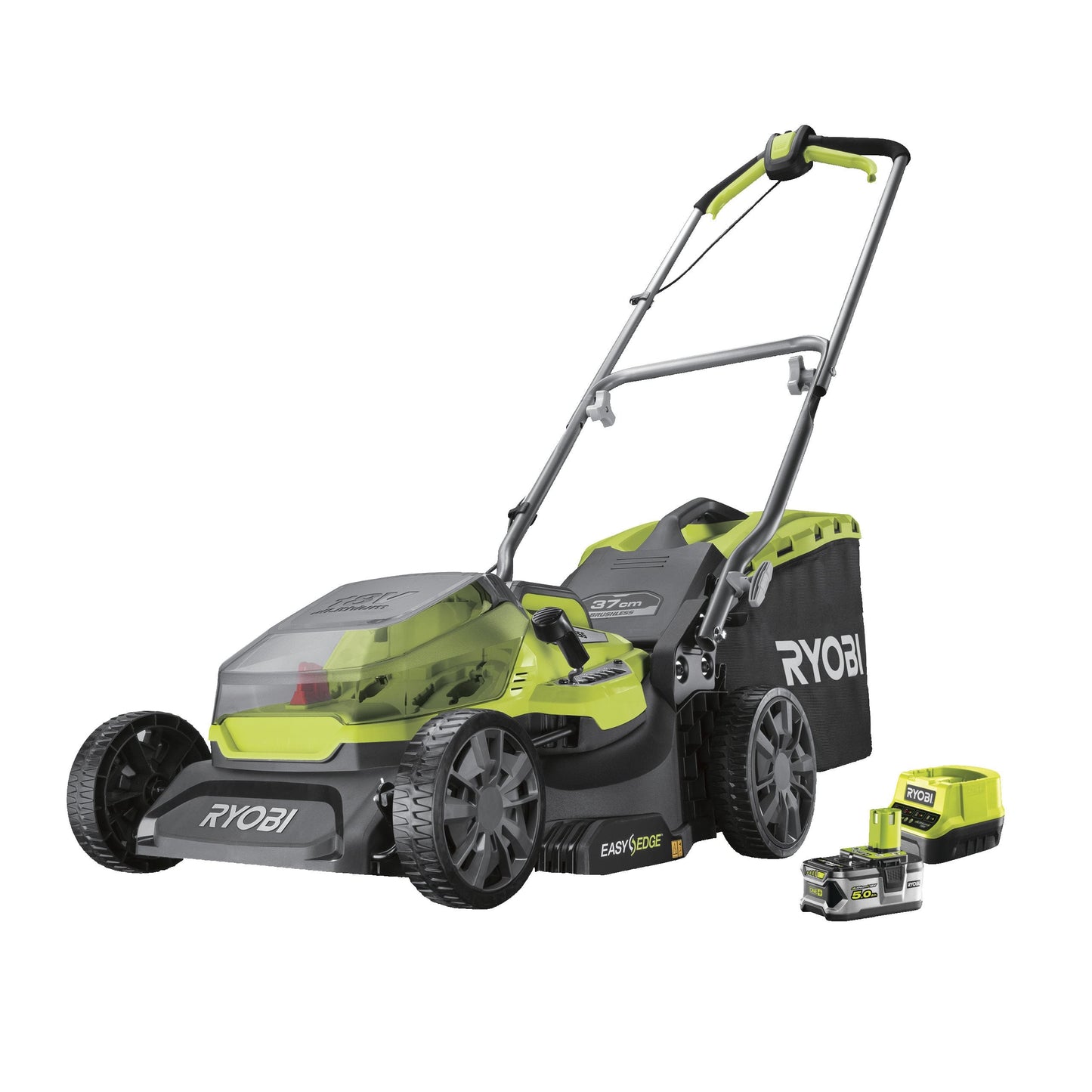 Masina de tuns gazonul 18V ONE+, motor fara perii, punte 37cm, cu acumulator 5.0Ah - RY18LMX37A-150