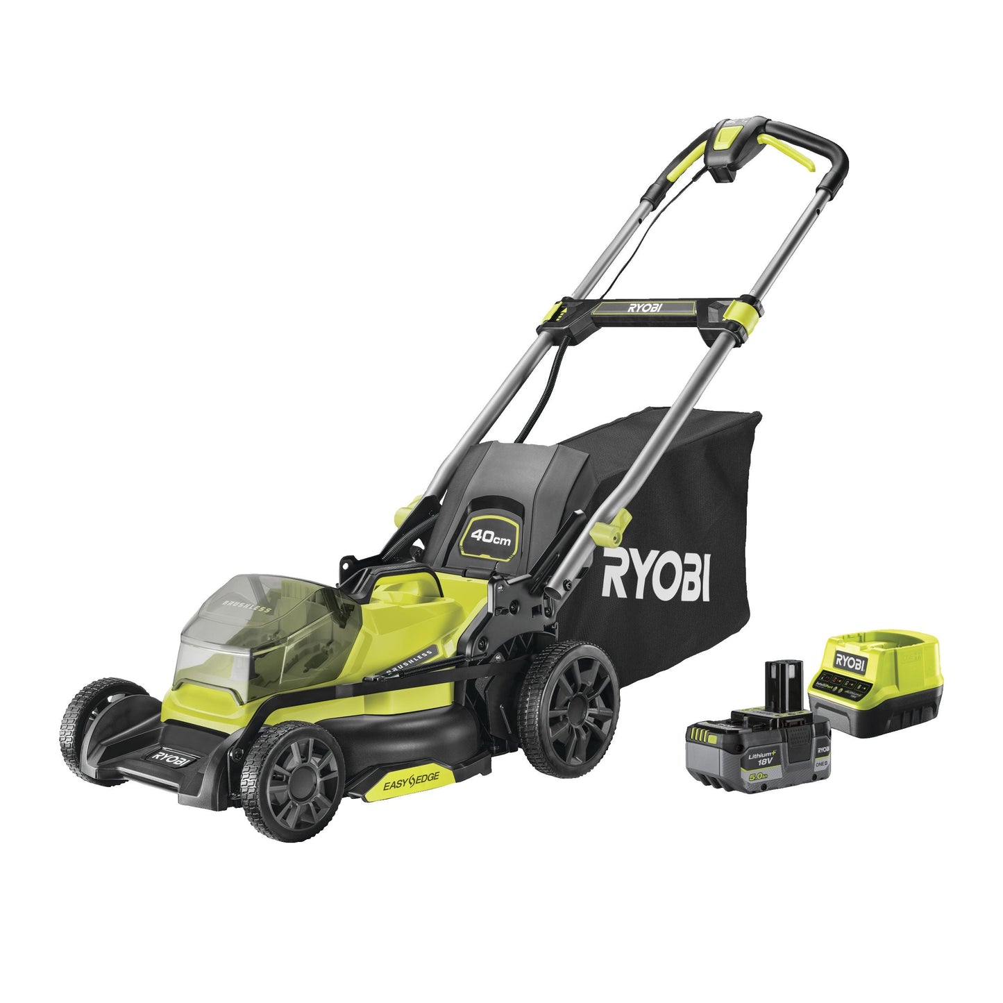 Masina de tuns gazon 18V ONE+ brushless, latime 40 cm, cu acumulator 5.0Ah - RY18LMX40C-150