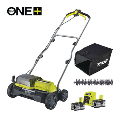Scarificator & aerator 18V ONE+, motor fara perii, latime 35cm, cu 2 acumulatori de 4.0Ah - RY18SFX35A-240