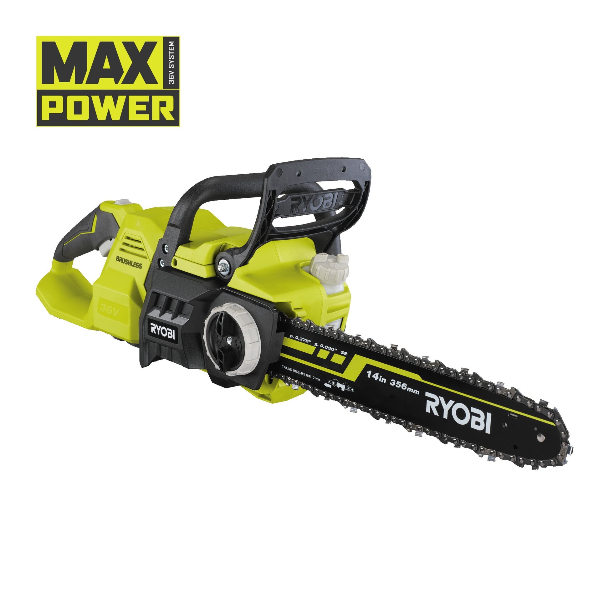 Fierastrau cu lant 36V MAX POWER, motor fara perii, lama 35cm (fara acumulator) - RY36CSX35A-0