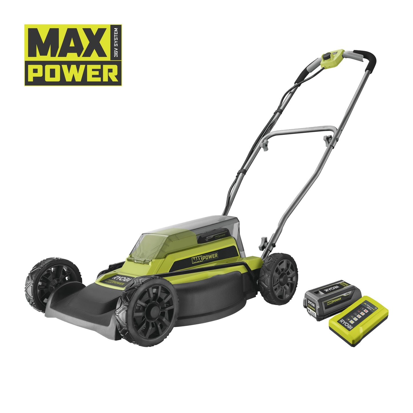 Masina de tuns iarba MAX POWER 46 cm, fara cablu, 2 in 1, cu functie de mulcire (fara acumulator) - RY36LMM46A-140