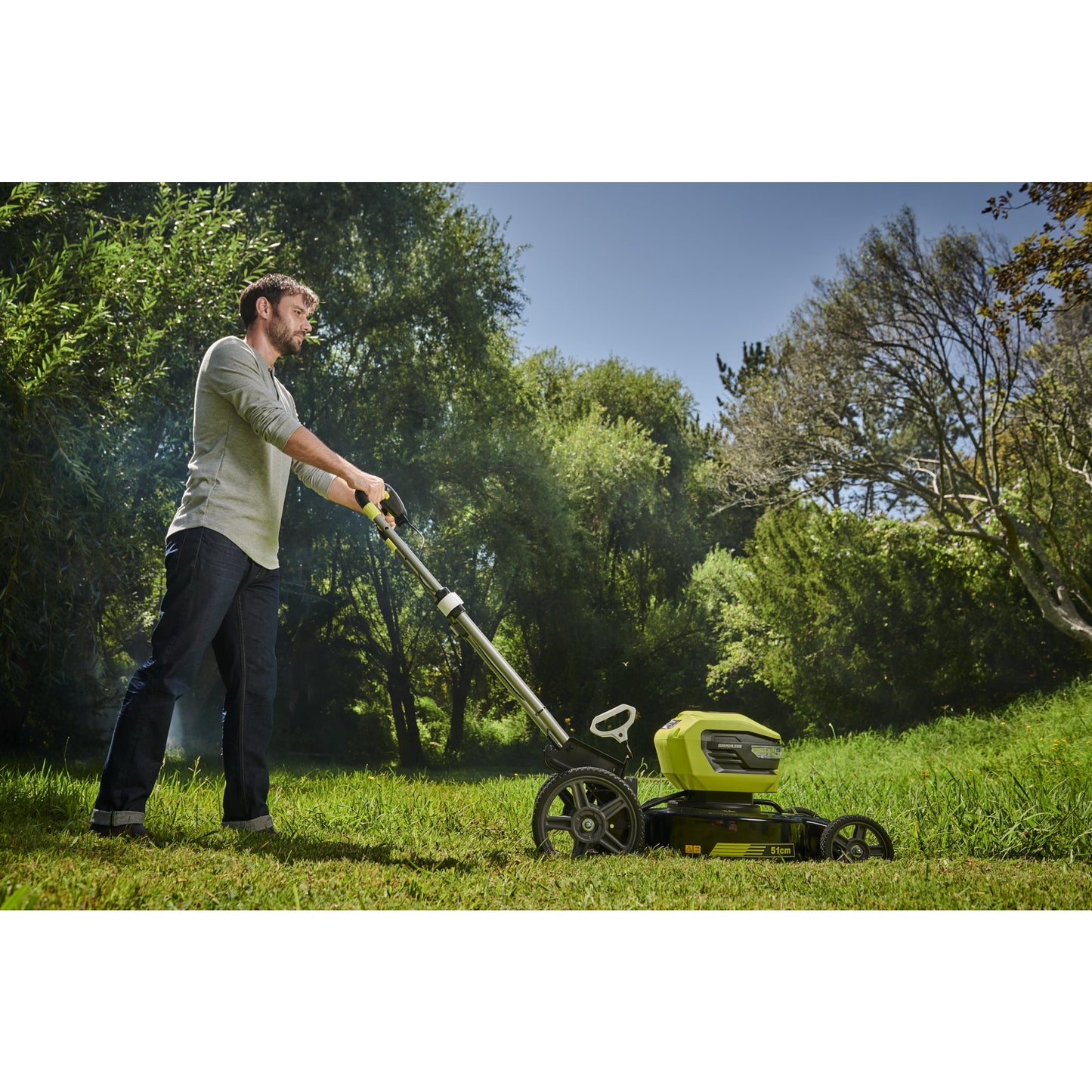 Masina de tuns gazon / mulcire 36V MAX POWER, motor fara perii, punte 51cm, cu acumulator 4.0Ah - RY36LMMX51A-140