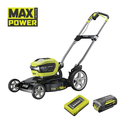 Masina de tuns gazon / mulcire 36V MAX POWER, motor fara perii, punte 51cm, cu acumulator 4.0Ah - RY36LMMX51A-140